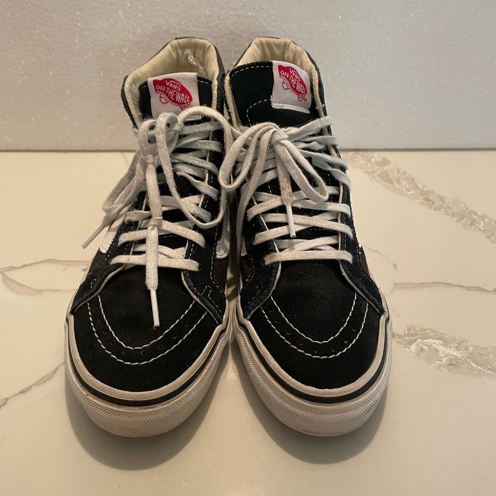 Vans Sk8-Hi black suede high tops
